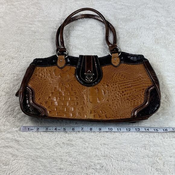 MC Marc Chantel Croco embossed large leather satchel shoulder bag - Picture 4 of 15